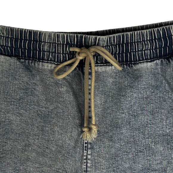 No Boundaries Denim Shorts Womens SIze 3X New Elastic Waist Drawstring Raw Hem - Picture 4 of 10